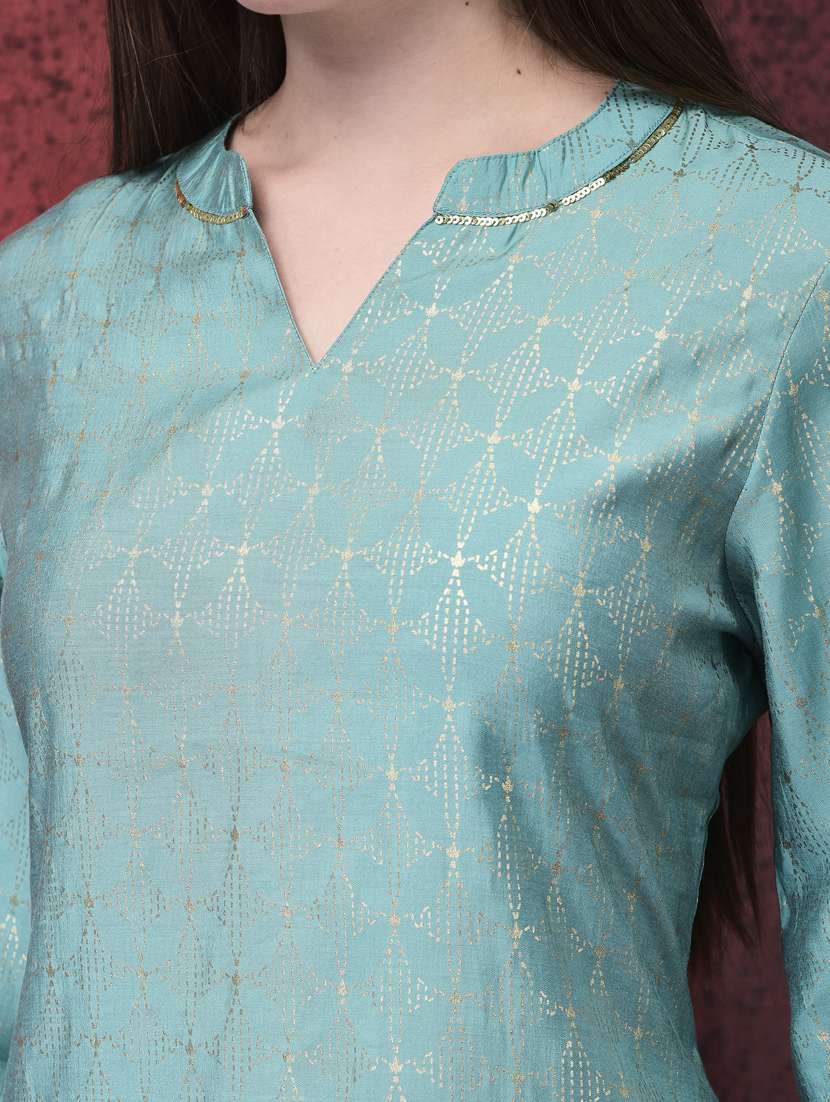 women three quarter sleeve straight kurta - 21785456 - Standard Image - 5