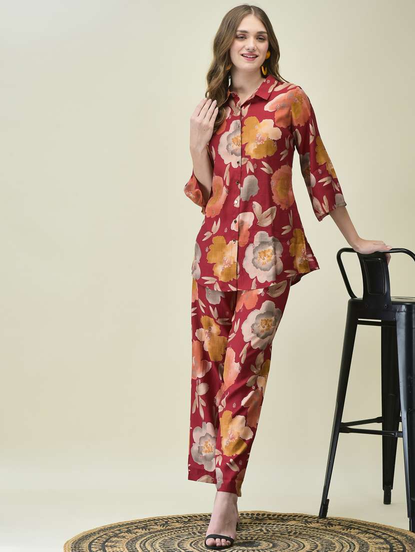 women three quarter sleeve ethnic co-ord set - 21785476 - Zoom Image - 0