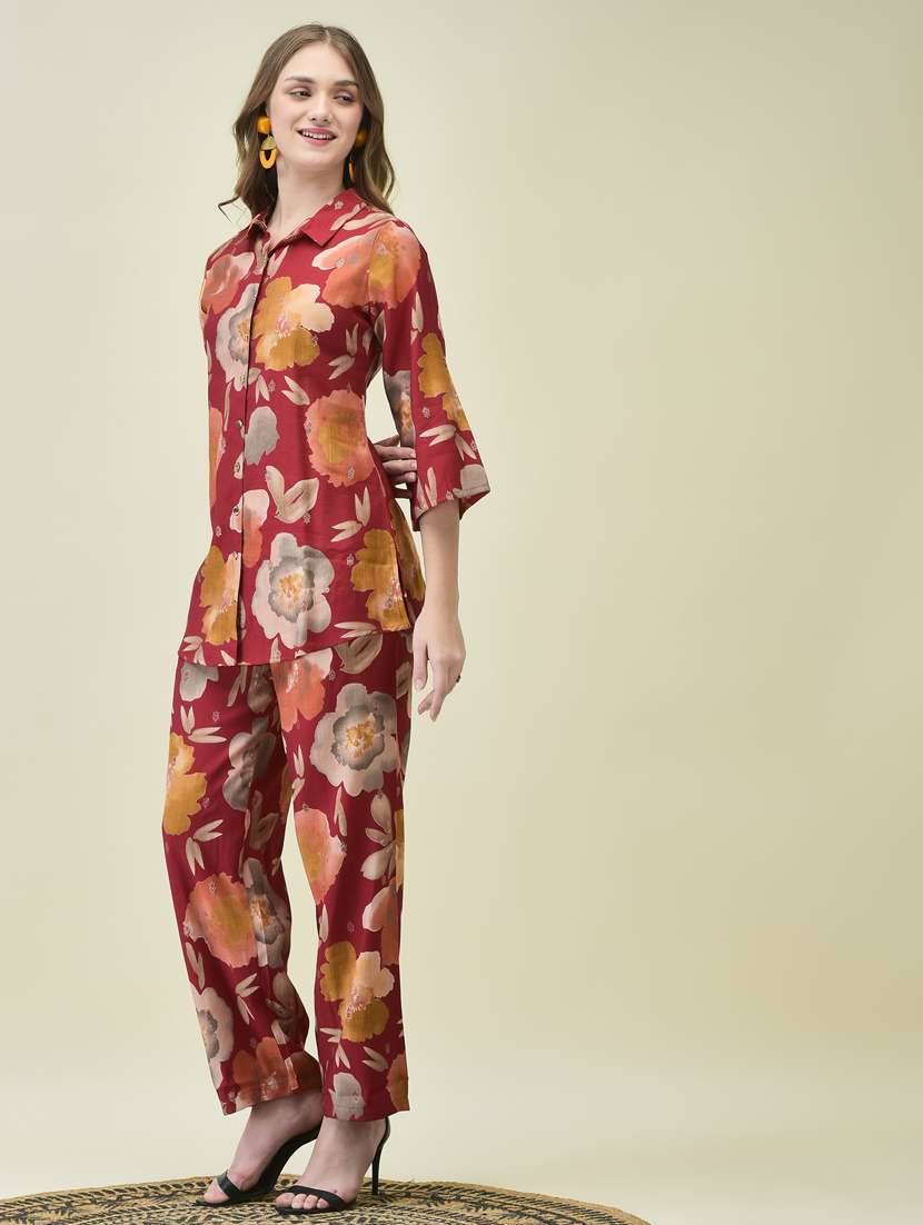 women three quarter sleeve ethnic co-ord set - 21785476 - Standard Image - 3