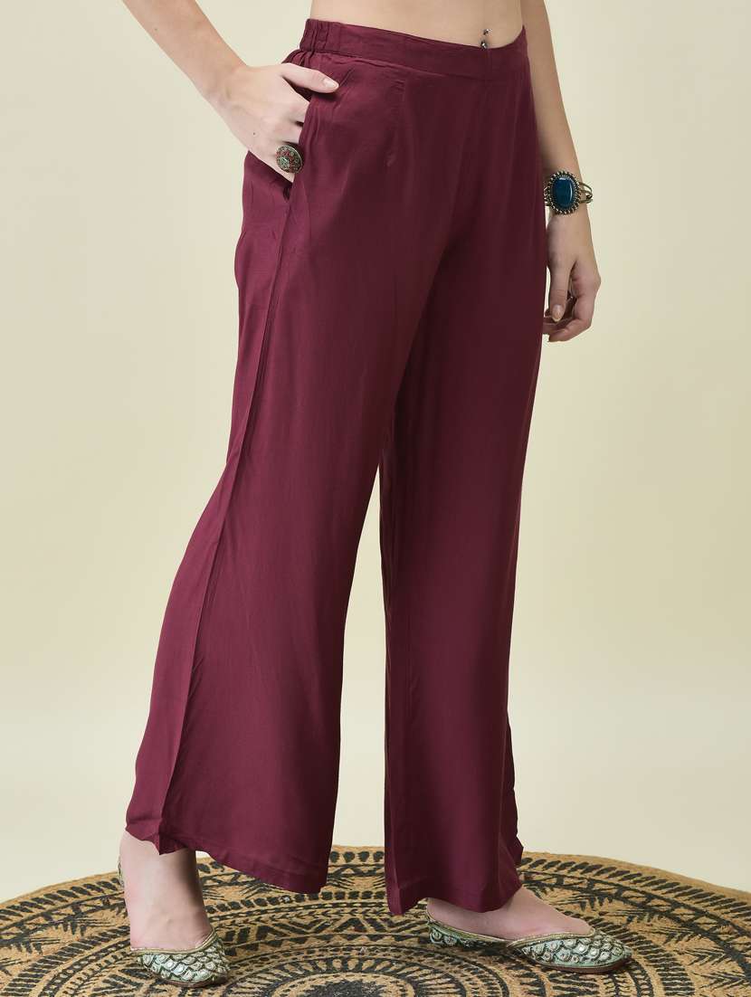 women three quarter sleeve kurta palazzo with dupatta set - 21785522 -  Standard Image - 5