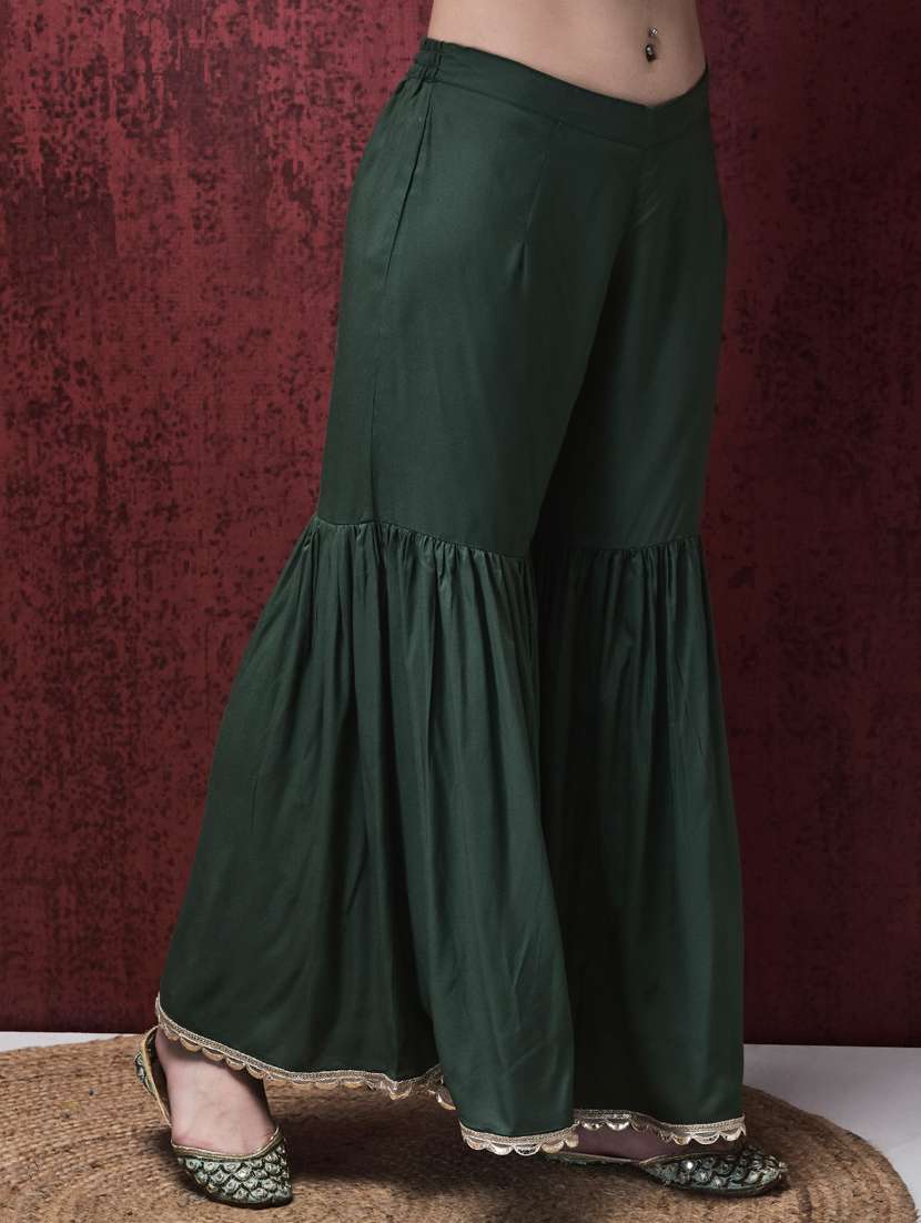 women three quarter sleeve kurta sharara with dupatta set - 21785523 -  Standard Image - 5