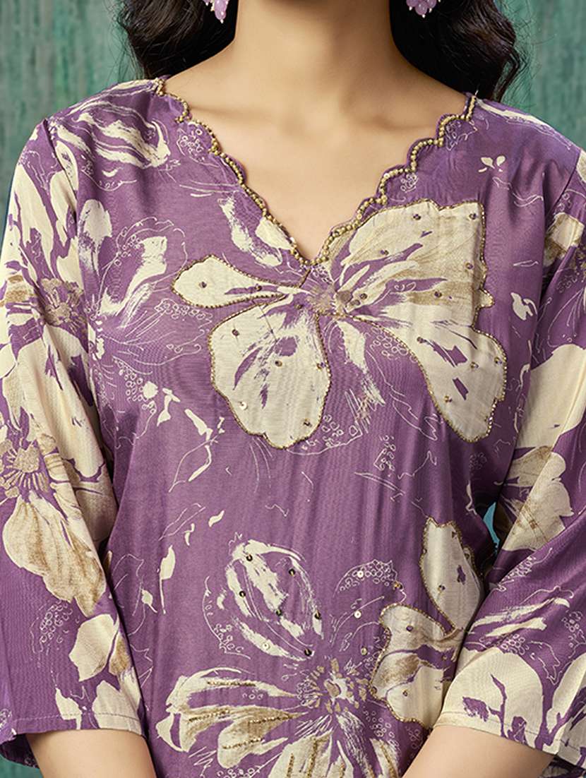 women three quarter sleeve kurta pant with dupatta set - 21785664 -  Standard Image - 5