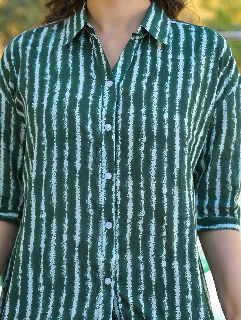 women green printed three quarter sleeve top - 21785679 -  Standard Image - 3