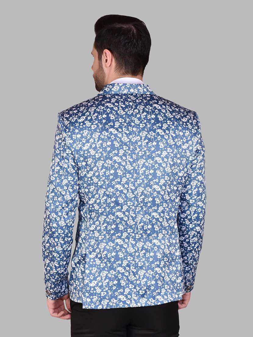 men printed lapel collar single breasted blazer - 21785877 -  Standard Image - 3