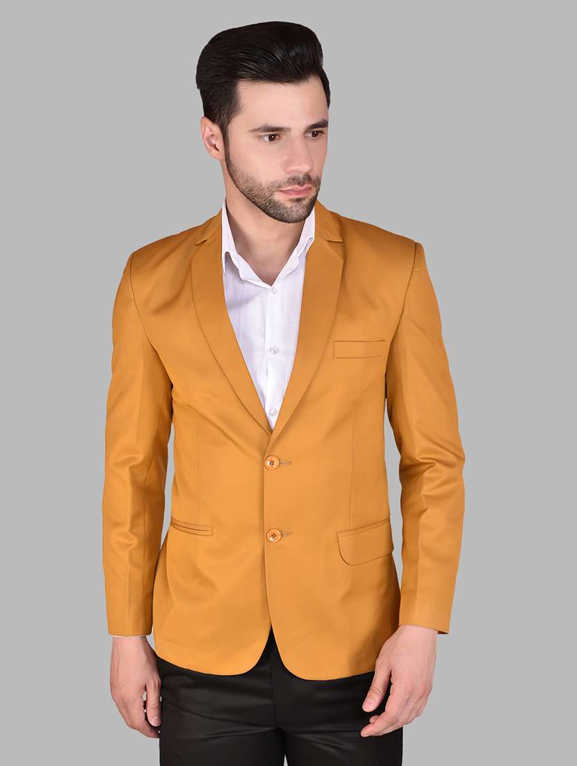 men long sleeves solid single breasted casual blazer
