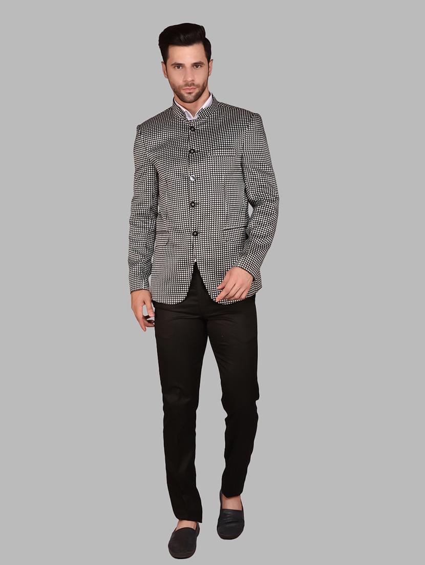 men solid long sleeve bandhgala blazer - 21785889 - Standard Image - 3