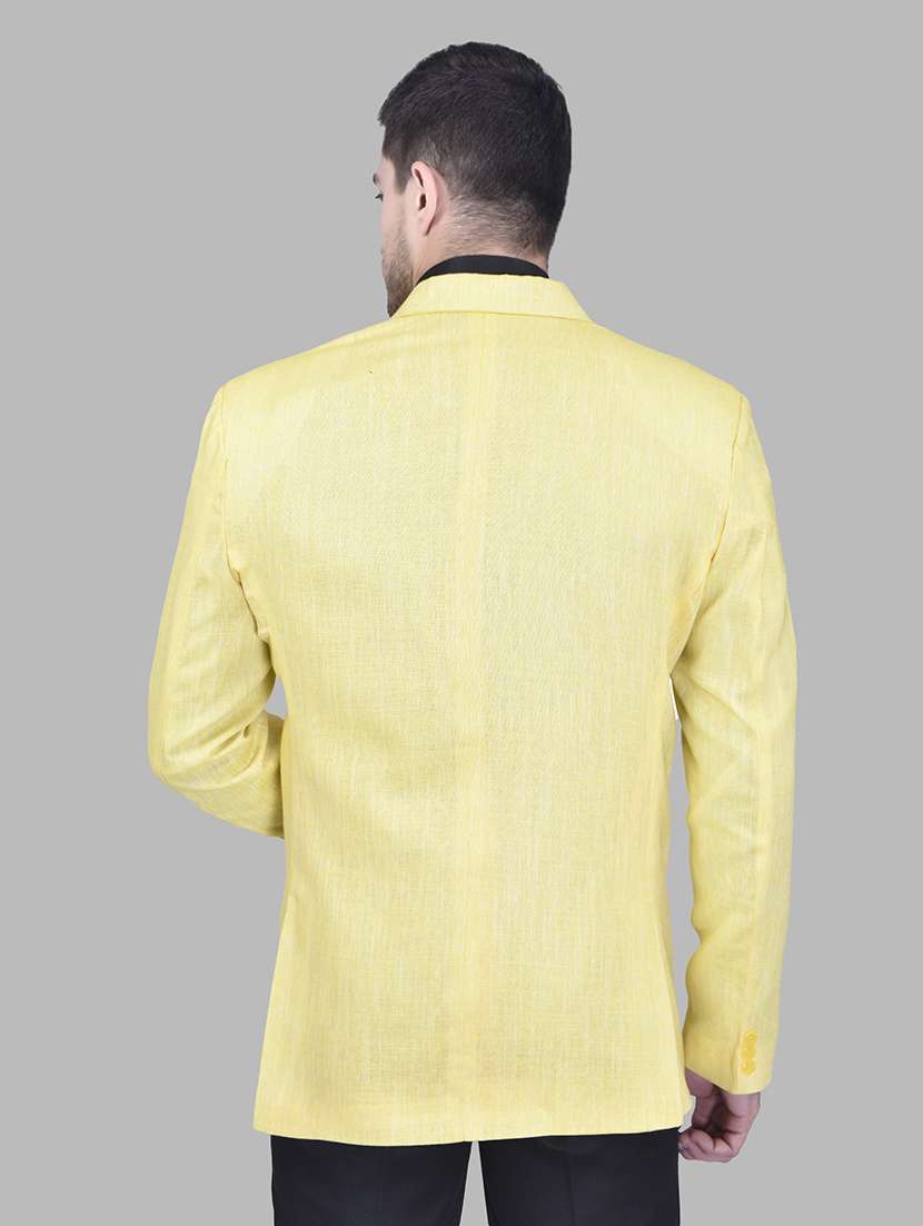 men solid lapel collar single breasted casual blazer - 21785910 - Standard Image - 3