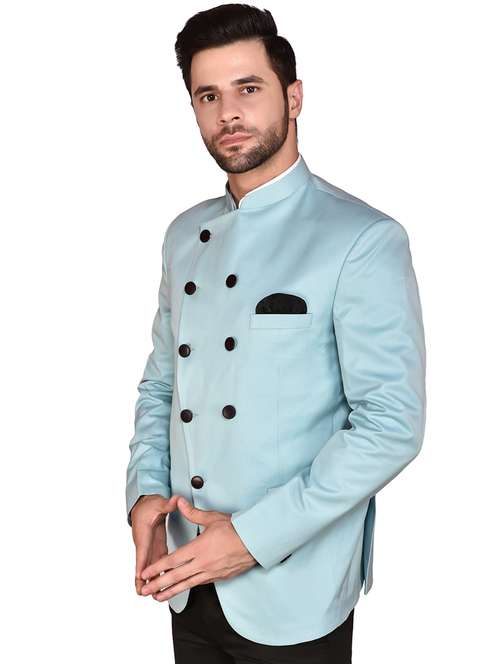 men solid long sleeve bandhgala casual blazer - 21785912 -  Standard Image - 0
