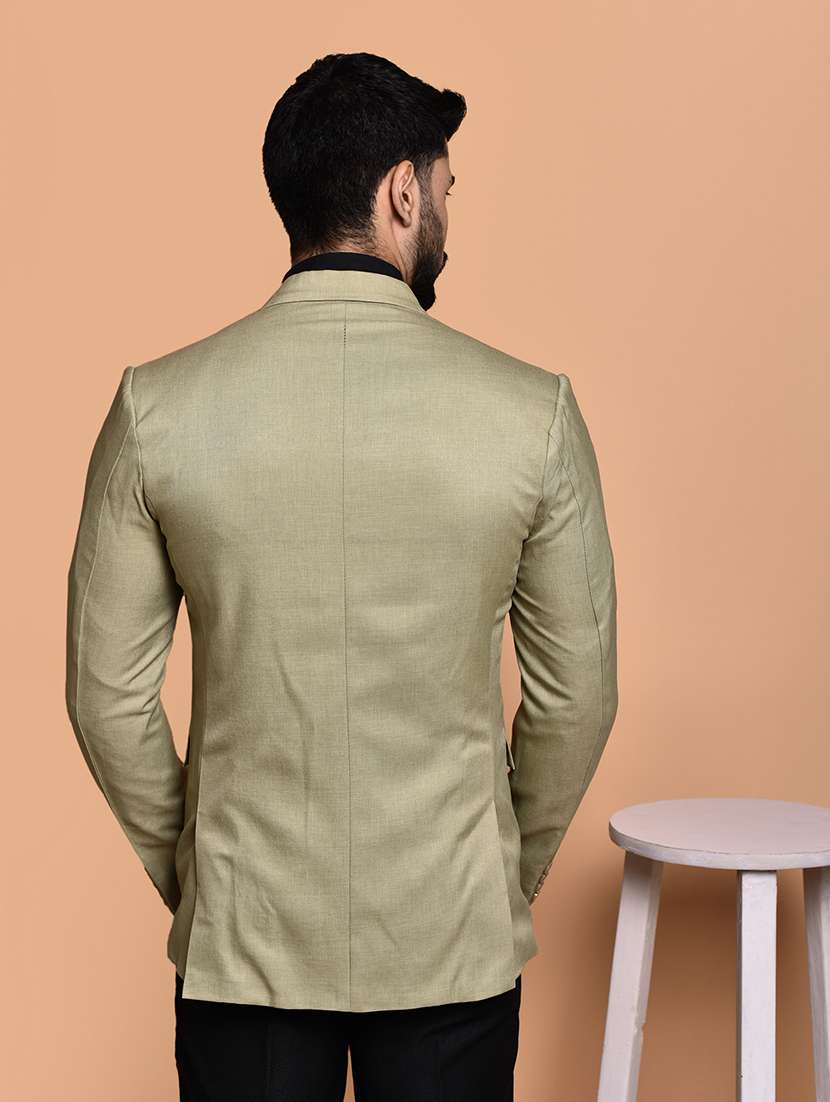 men solid lapel collar single breasted casual blazer - 21785964 - Standard Image - 3