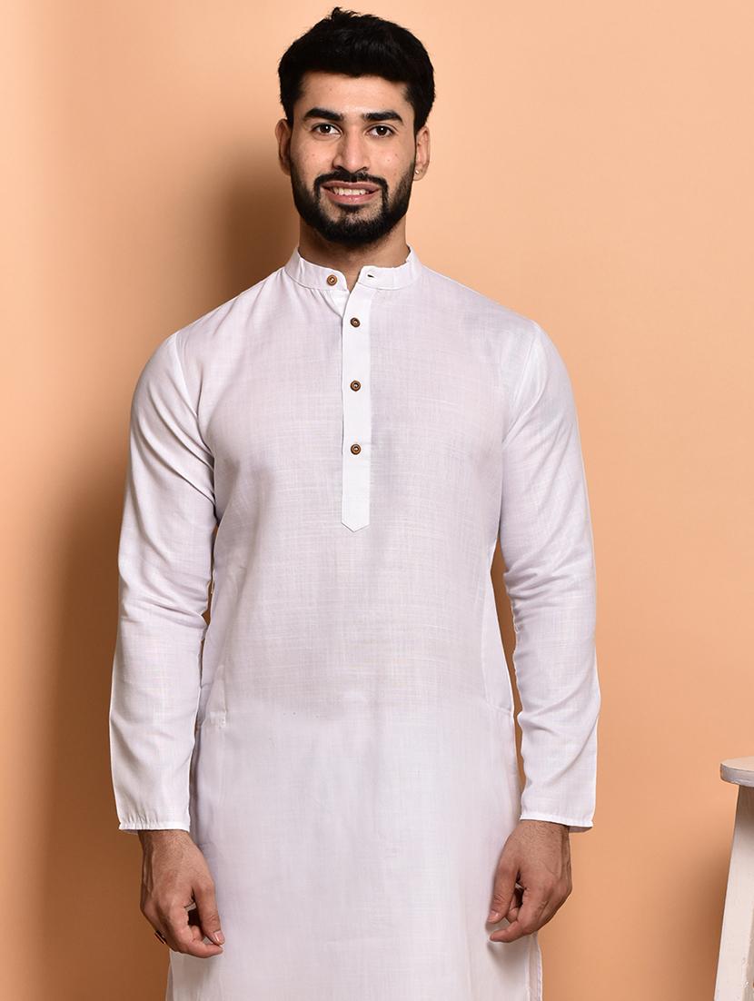 men solid mandarin neck kurta pyjama set - 21785979 - Standard Image - 3