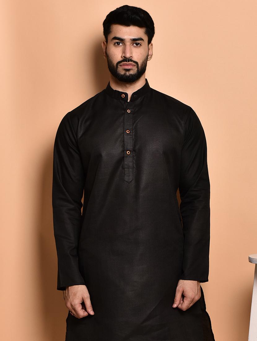 men solid mandarin neck kurta pyjama set - 21785981 - Standard Image - 3