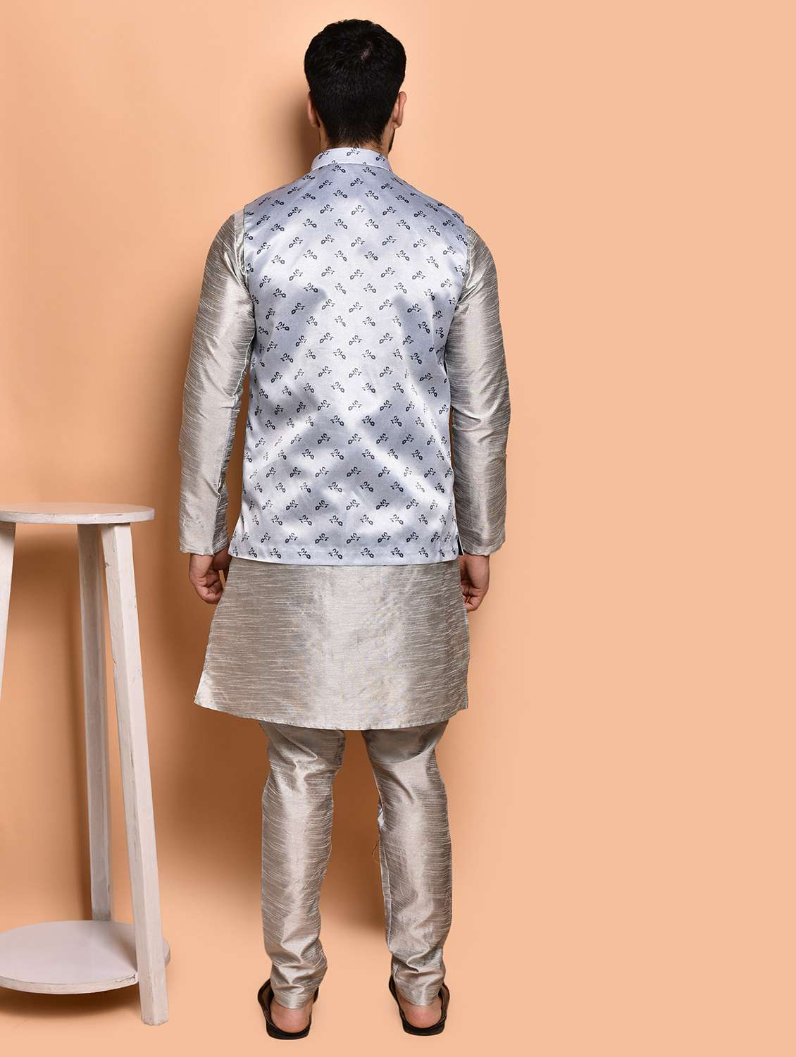 men printed kurta pyjama with jacket  - 21786087 -  Standard Image - 3