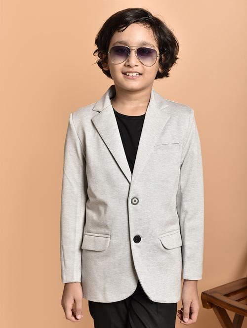 boys long sleeves solid single breasted blazer - 21786227 -  Standard Image - 0
