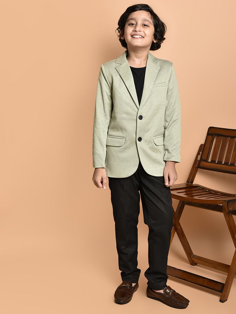 boys long sleeves solid single breasted blazer - 21786228 - Standard Image - 3