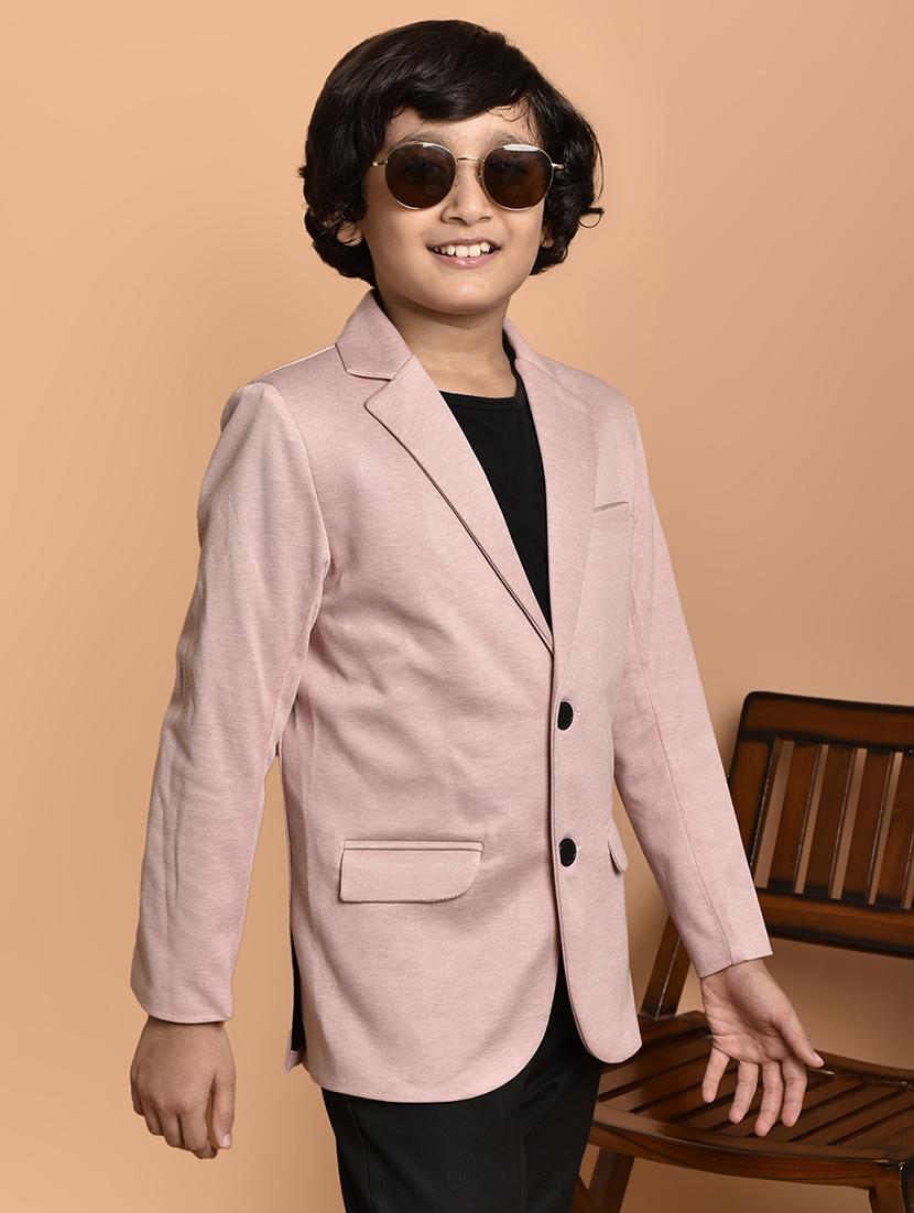 boys long sleeves solid single breasted blazer - 21786232 -  Zoom Image - 0