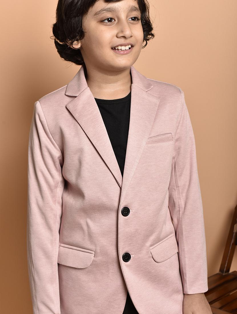 boys long sleeves solid single breasted blazer - 21786232 - Standard Image - 5