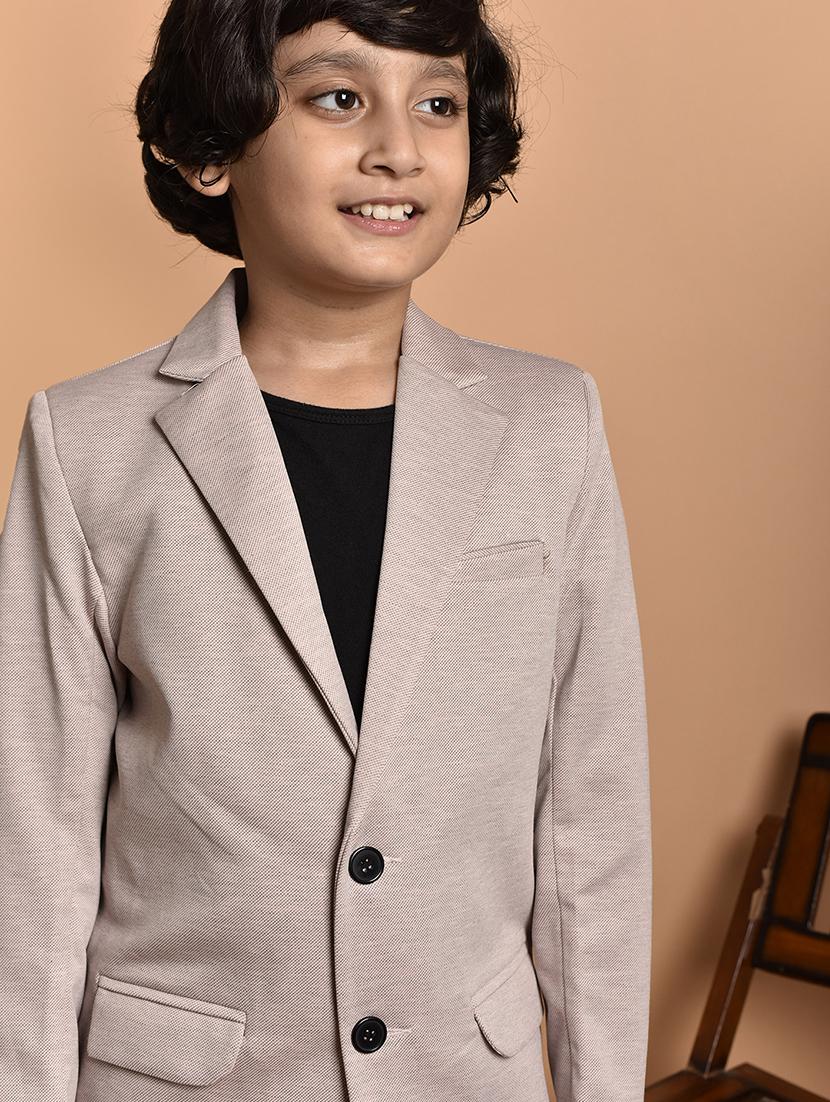 boys long sleeves solid single breasted blazer - 21786234 - Standard Image - 3