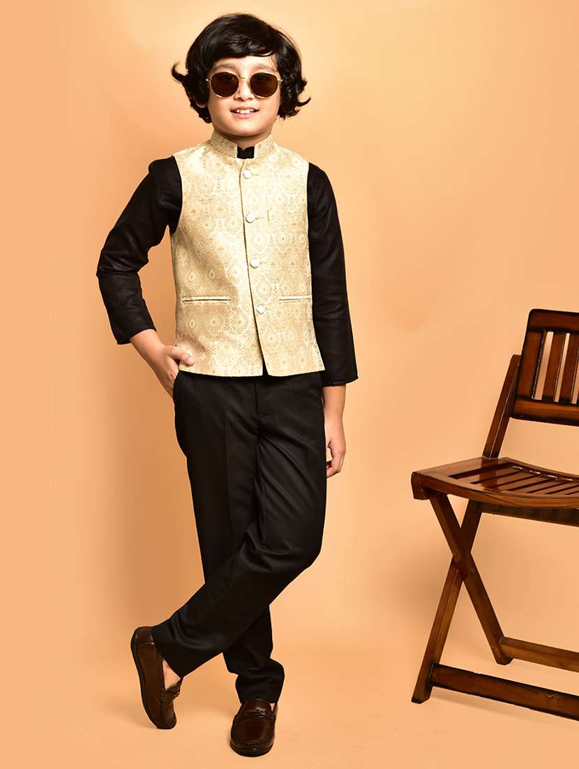 boys selg designed mandarin neck nehru jacket
