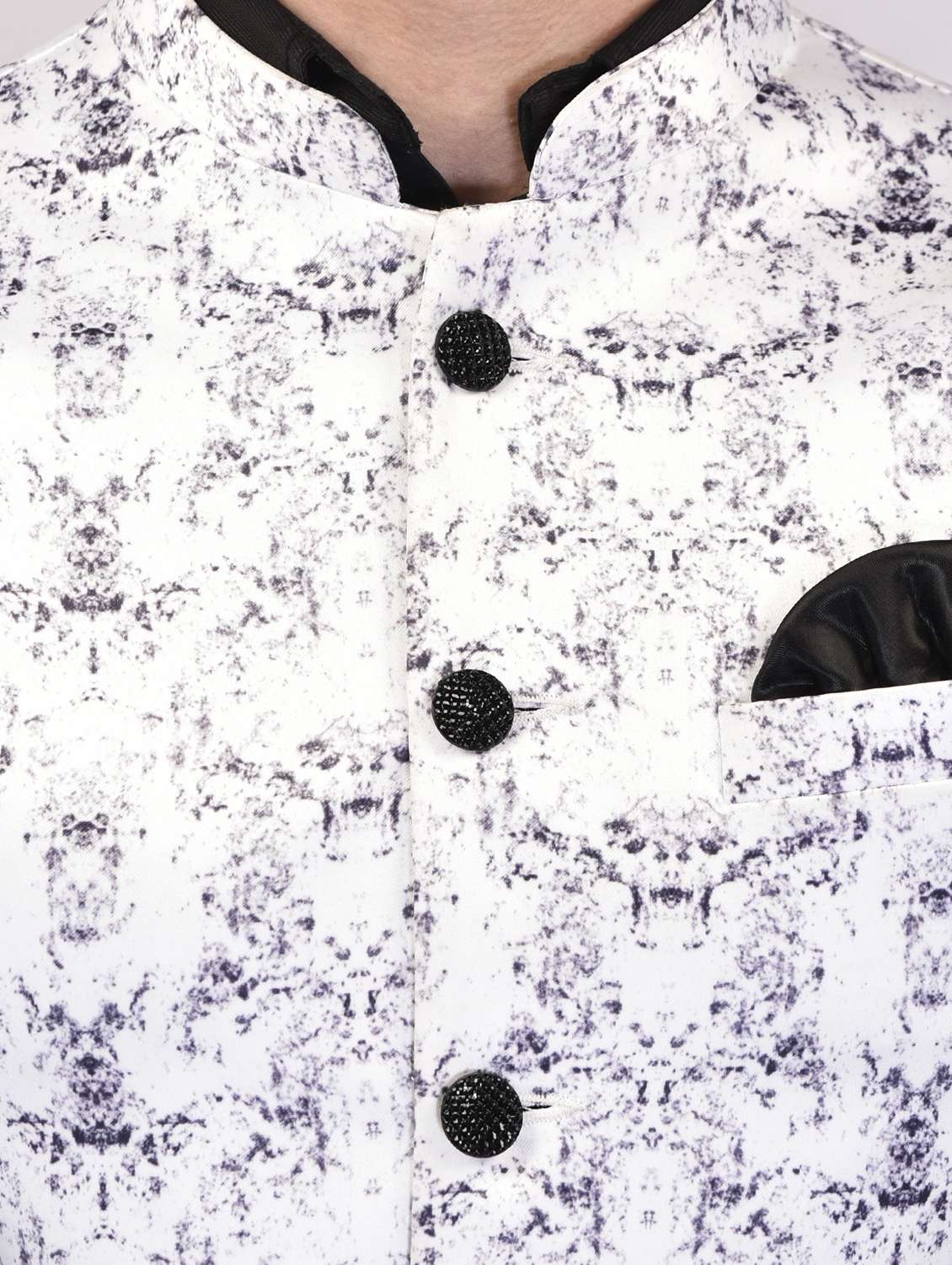 men printed mandarin neck nehru jacket - 21786292 -  Standard Image - 3