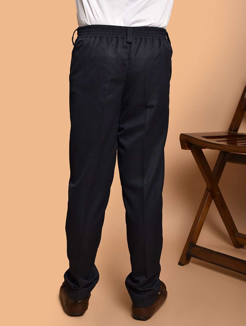 boys solid mid rise regular fit trouser  - 21786366 -  Standard Image - 3