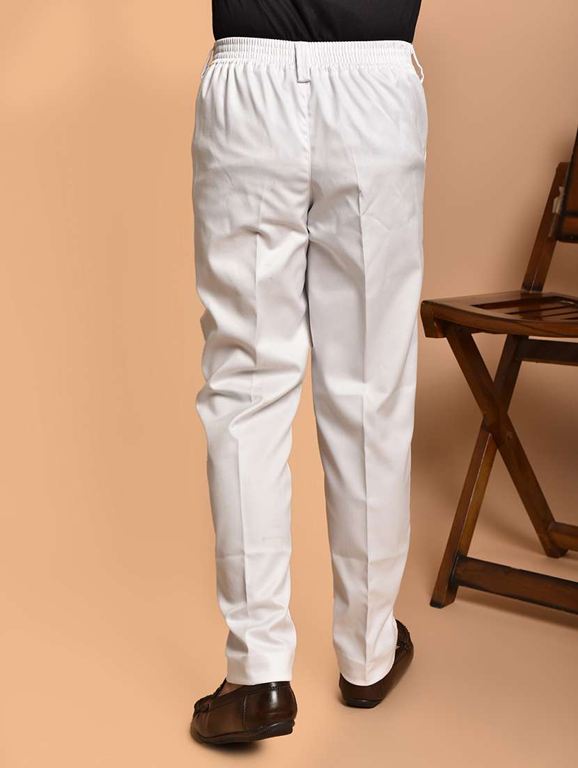 boys solid mid rise regular fit trouser  - 21786367 -  Standard Image - 3