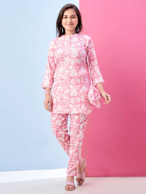 girls floral printed top & trouser co-ords set - 21786418 -  Standard Image - 0