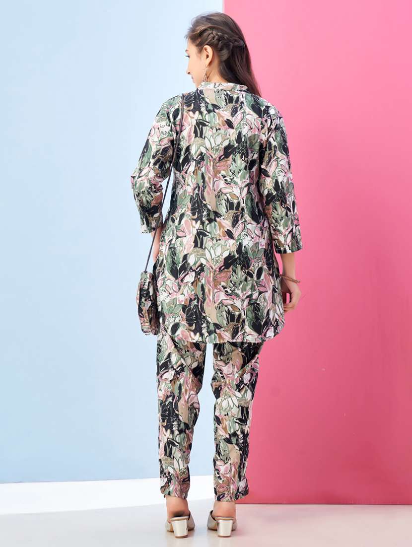 girls printed top & trouser co-ords set - 21786419 -  Standard Image - 3