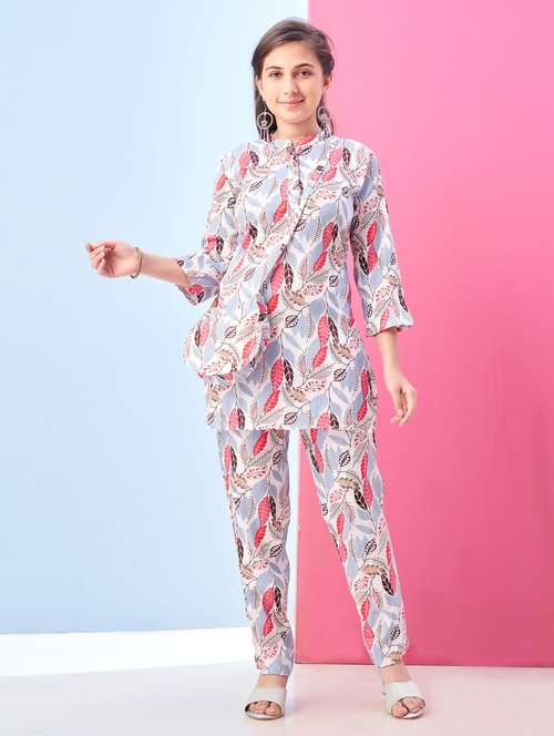 girls printed top & trouser co-ords set - 21786424 -  Standard Image - 0