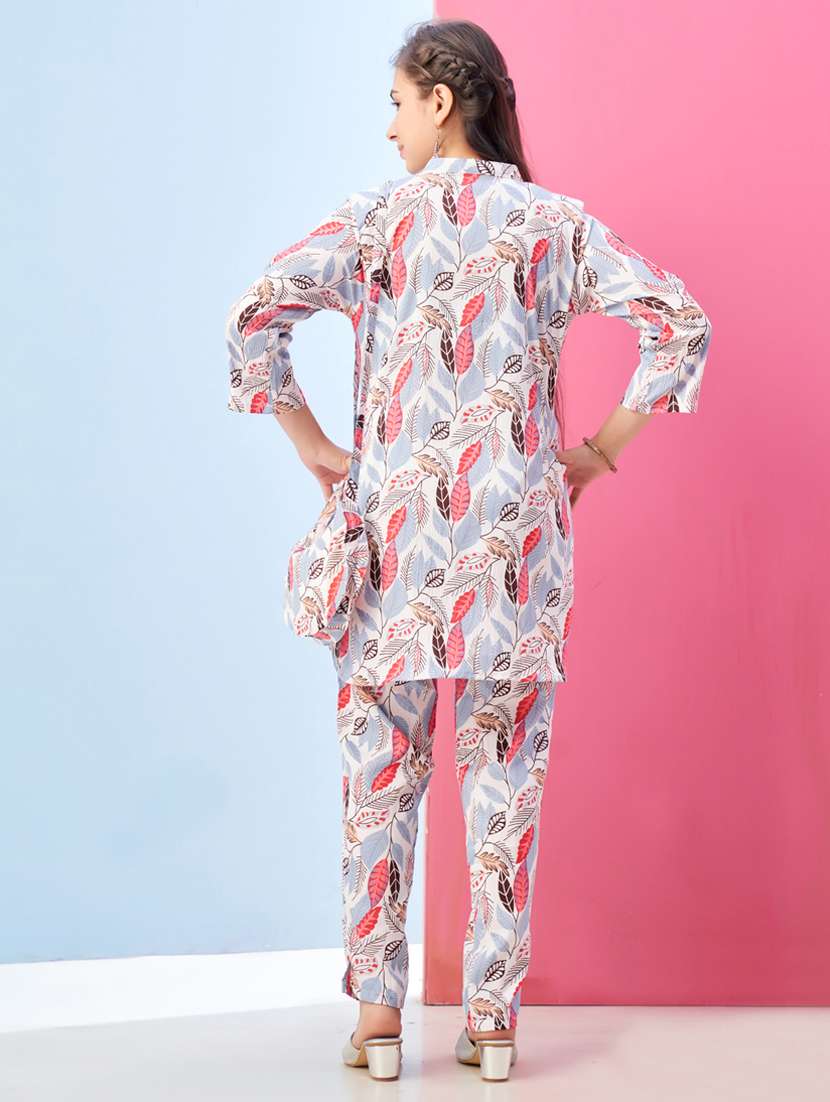 girls printed top & trouser co-ords set - 21786424 -  Standard Image - 3