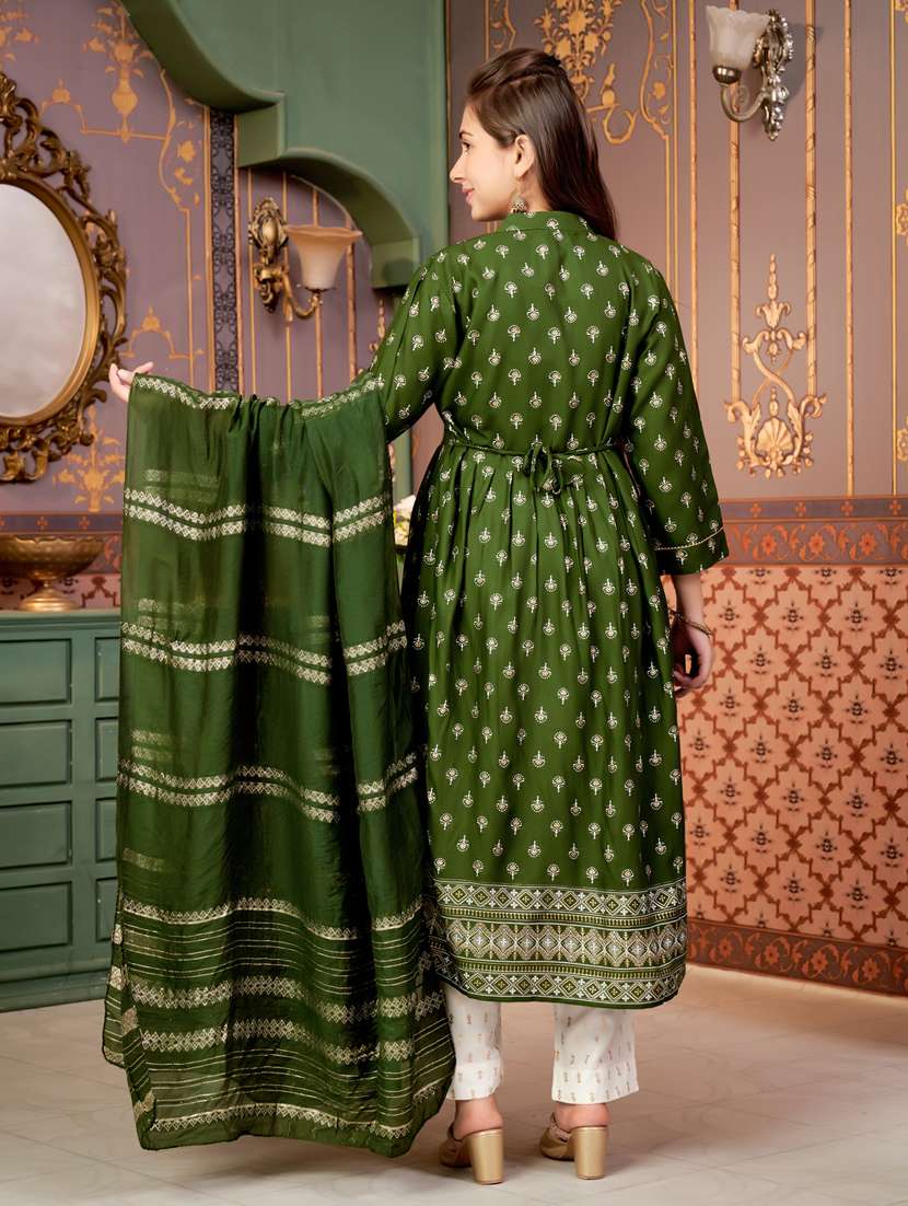 girls printed kurta and pant with dupatta - 21786473 -  Standard Image - 3