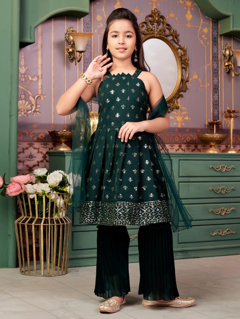 girls self designed kurta and sharara with dupatta   - 21786494 -  Zoom Image - 0