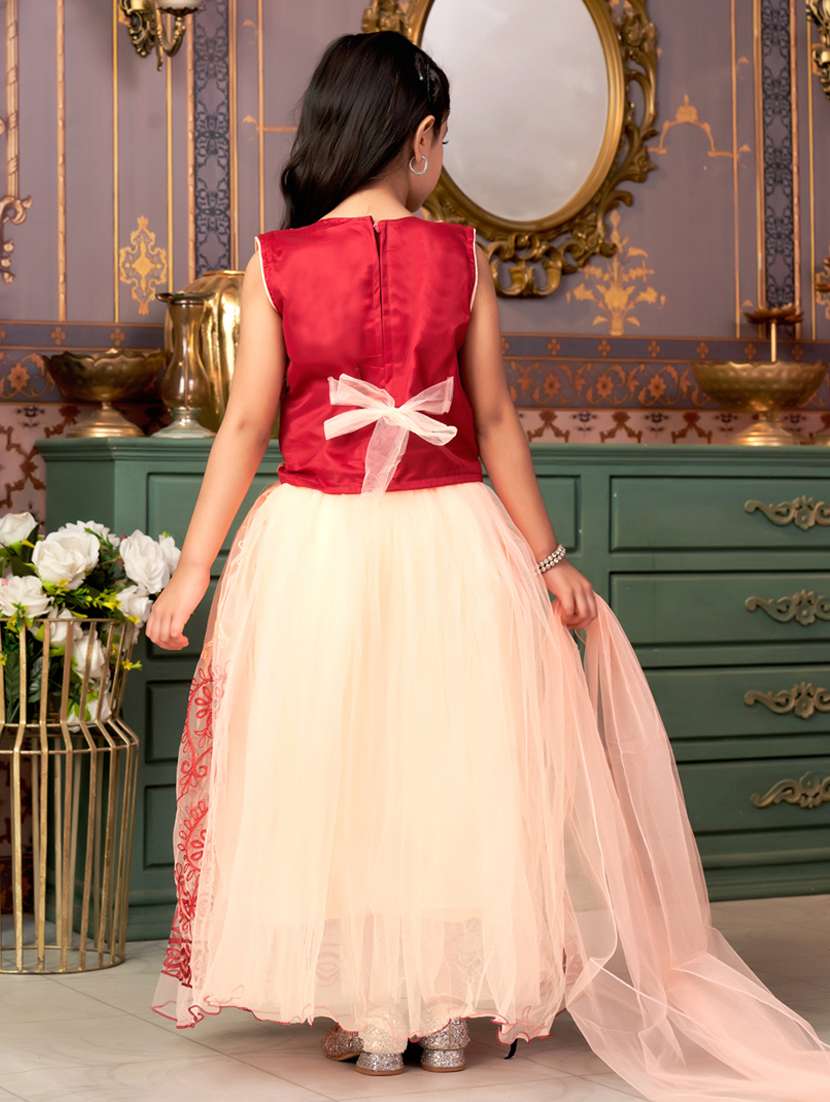 girls embroidered sleeveless lehenga choli - 21786547 -  Standard Image - 3