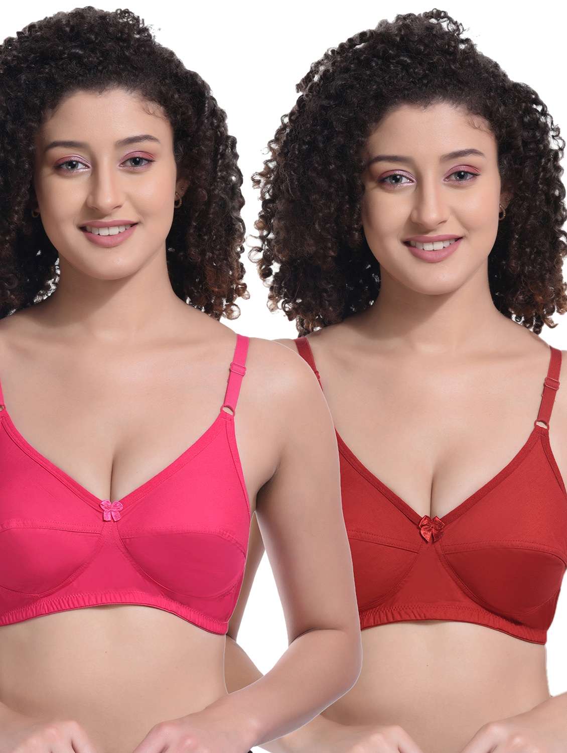 women pack of 2 solid non padded regular bra