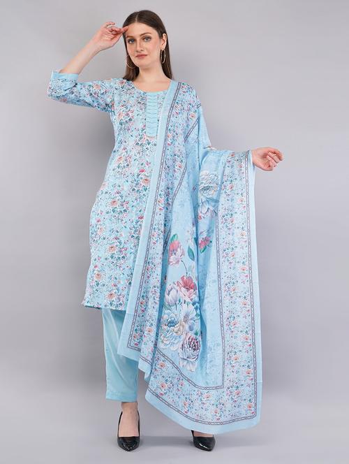 women three quarter sleeve kurta pant with dupatta set - 21786750 -  Standard Image - 0