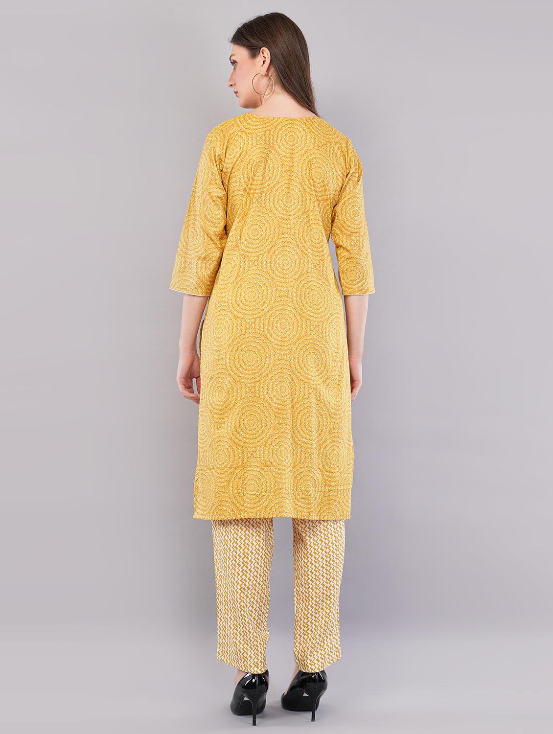 women three quarter sleeve kurta pant with dupatta set - 21786755 - Standard Image - 3