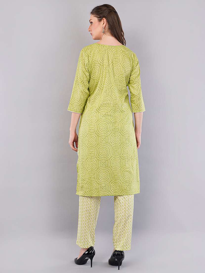 women three quarter sleeve kurta pant with dupatta set - 21786756 -  Standard Image - 3