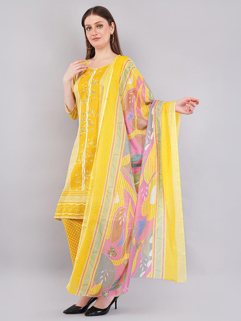 women three quarter sleeve kurta pant with dupatta set - 21786760 - Standard Image - 5