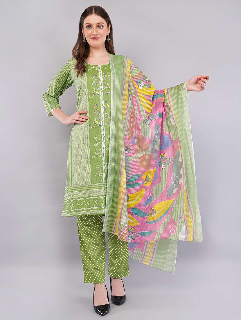 women three quarter sleeve kurta pant with dupatta set - 21786761 -  Standard Image - 5