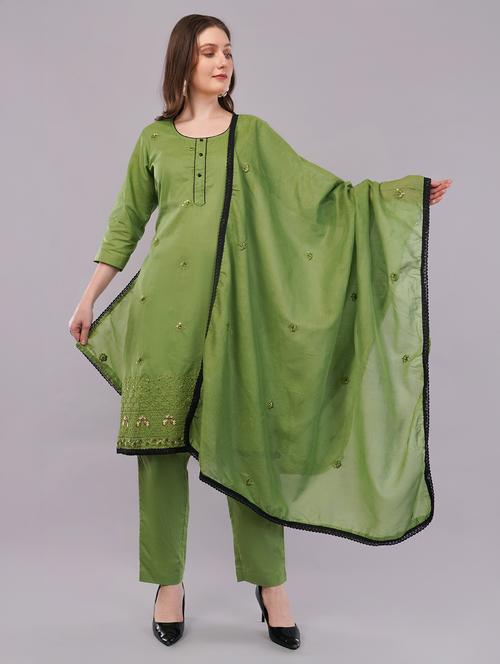 women three quarter sleeve kurta pant with dupatta set - 21786763 -  Standard Image - 0