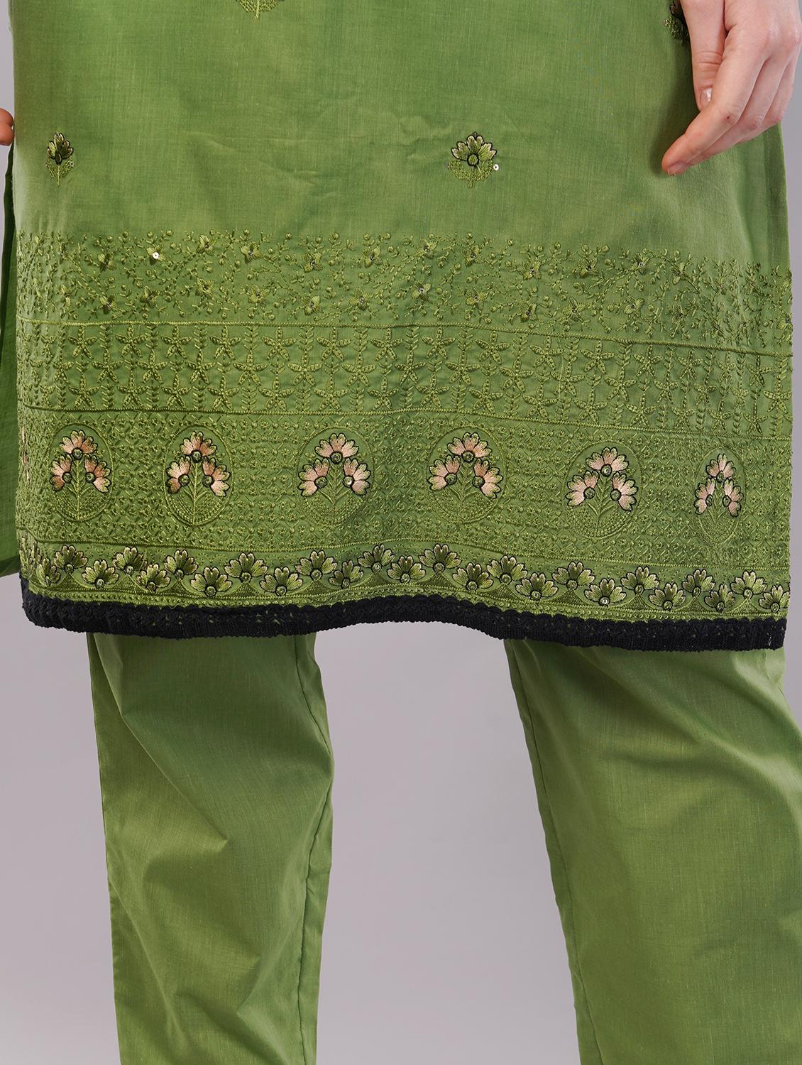 women three quarter sleeve kurta pant with dupatta set - 21786763 - Standard Image - 5