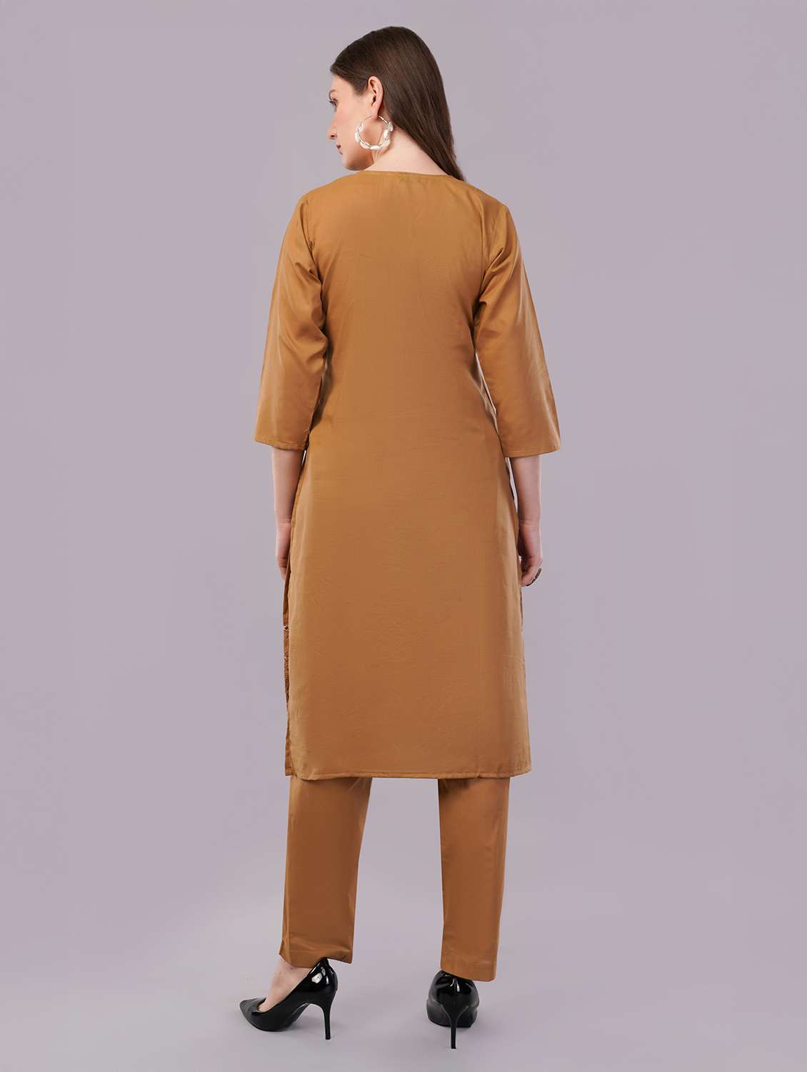 women three quarter sleeve kurta pant with dupatta set - 21786765 -  Standard Image - 3