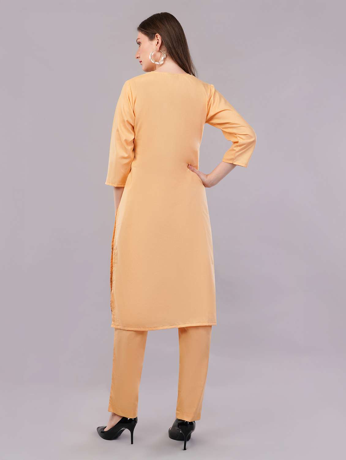 women three quarter sleeve kurta pant with dupatta set - 21786769 -  Standard Image - 3