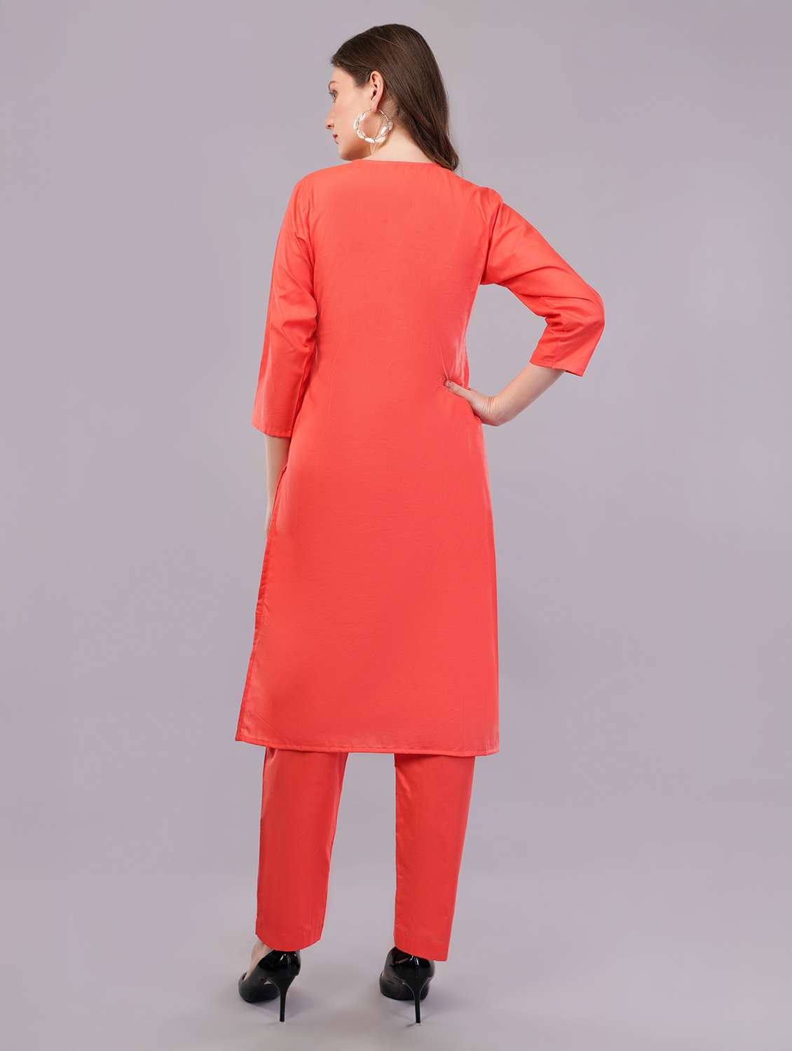 women three quarter sleeve kurta pant with dupatta set - 21786770 -  Standard Image - 3