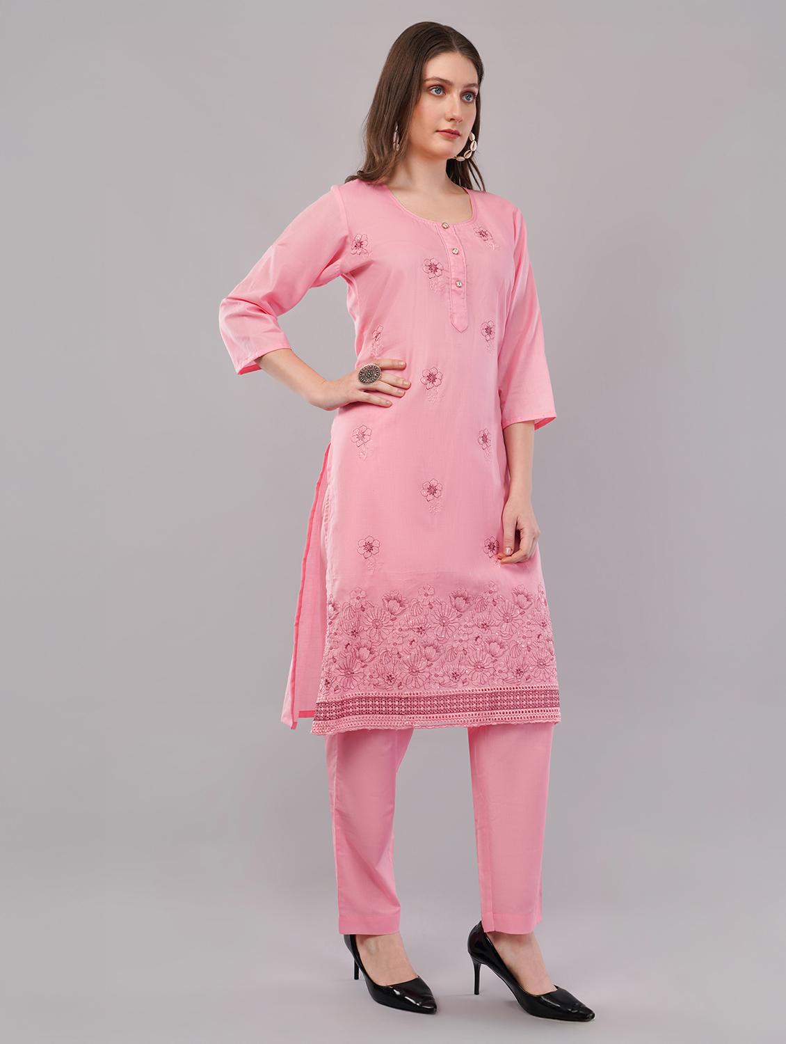 women three quarter sleeve kurta pant with dupatta set - 21786772 - Standard Image - 3