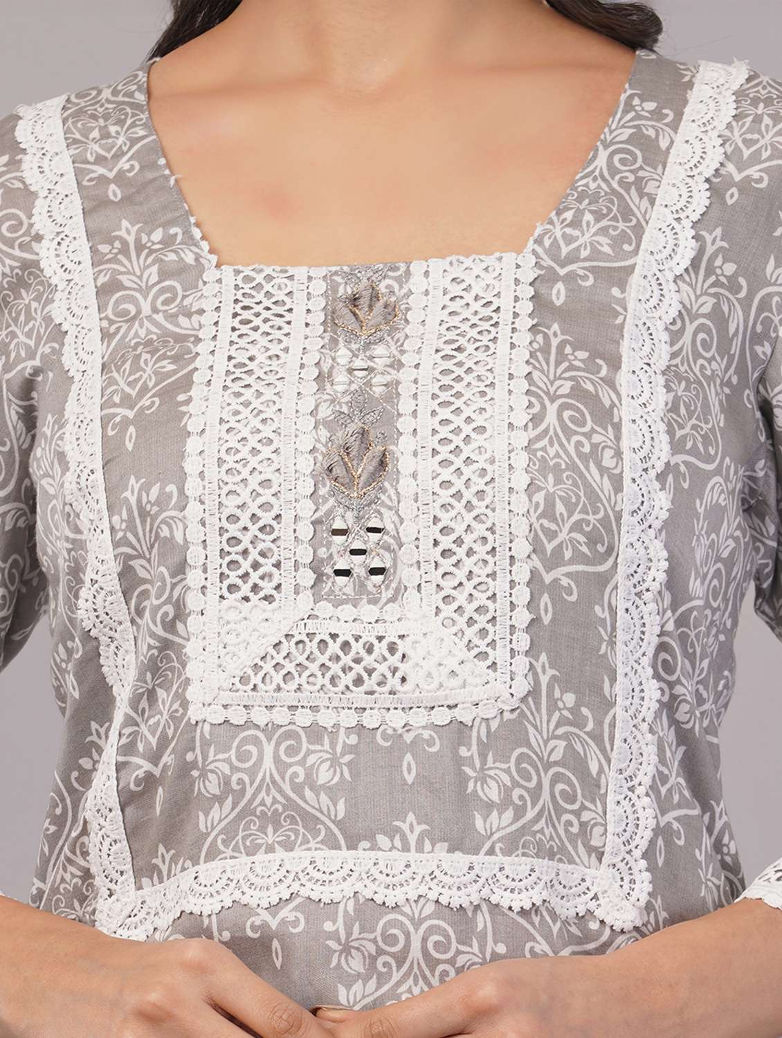 women three quarter sleeve kurta pant with dupatta set - 21786776 -  Standard Image - 5