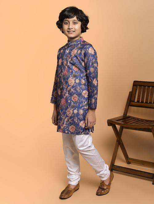 boys printed mandarin neck kurta pyjama set - 21787231 -  Standard Image - 0