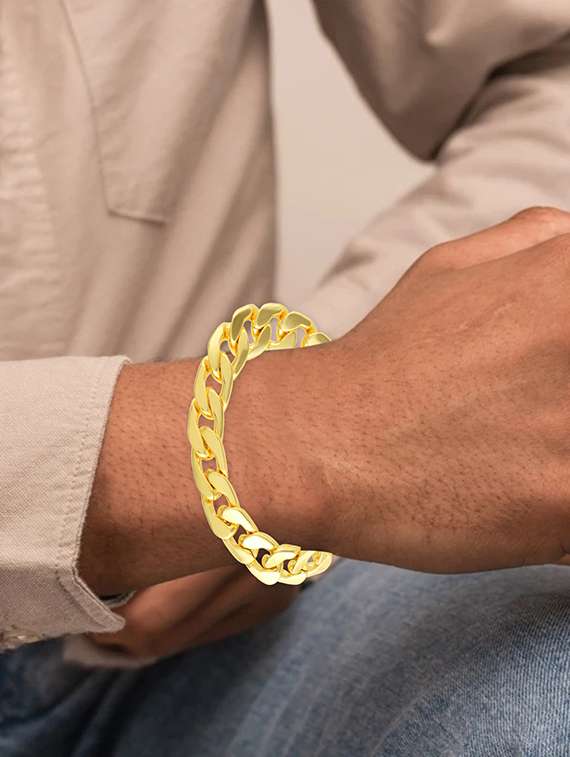men gold brass bracelet - 21787372 -  Standard Image - 3
