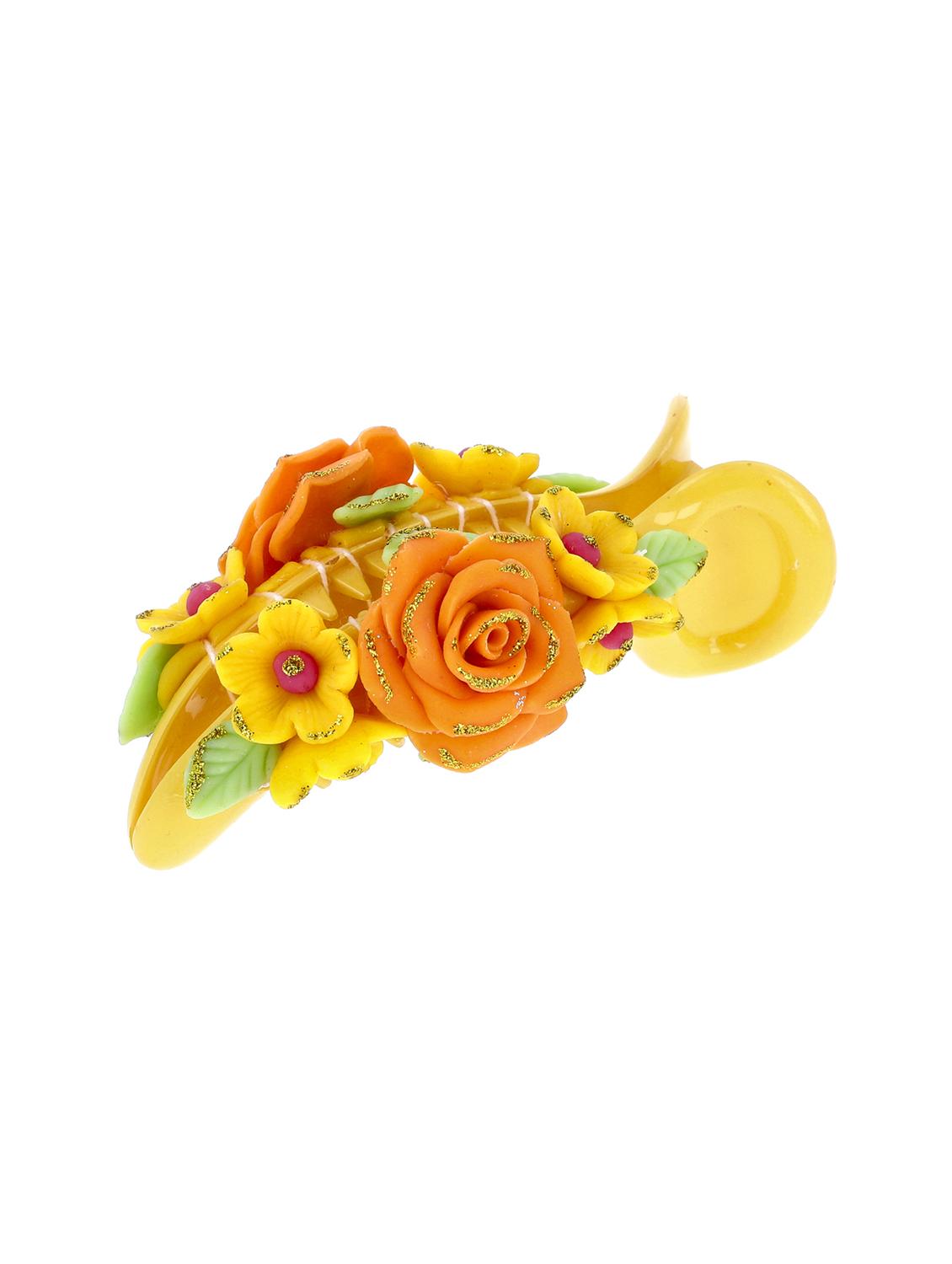 women handmade rose flower banana clip - 21787402 -  Zoom Image - 0
