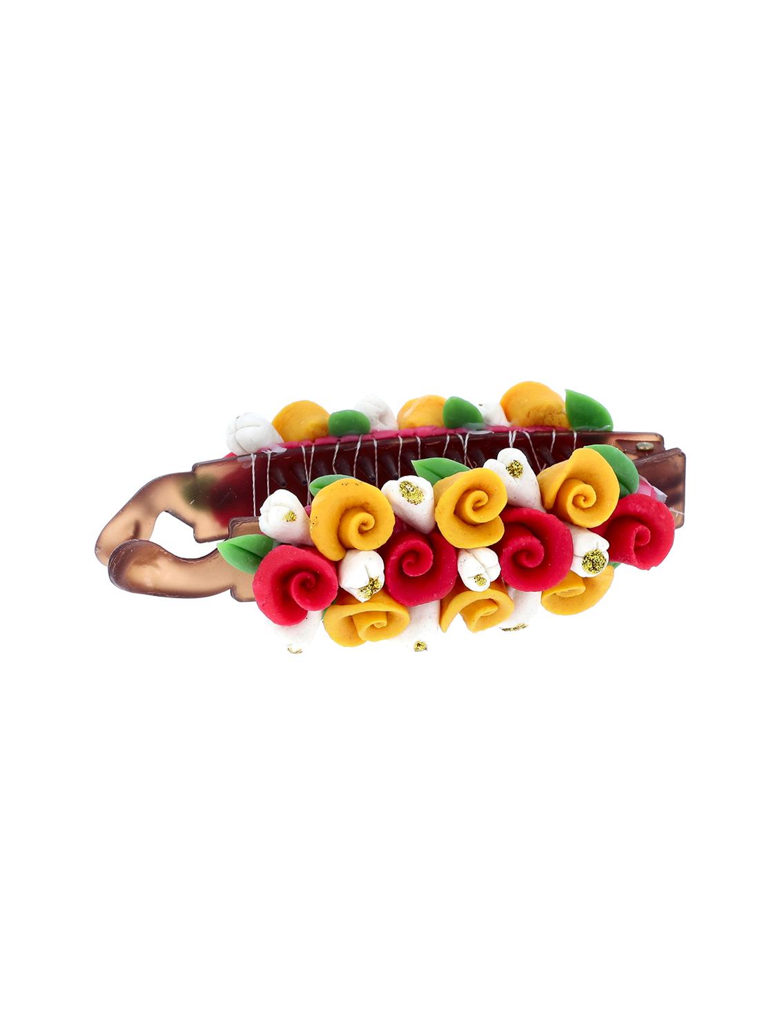 women handmade rose flower banana clip - 21787408 -  Zoom Image - 0