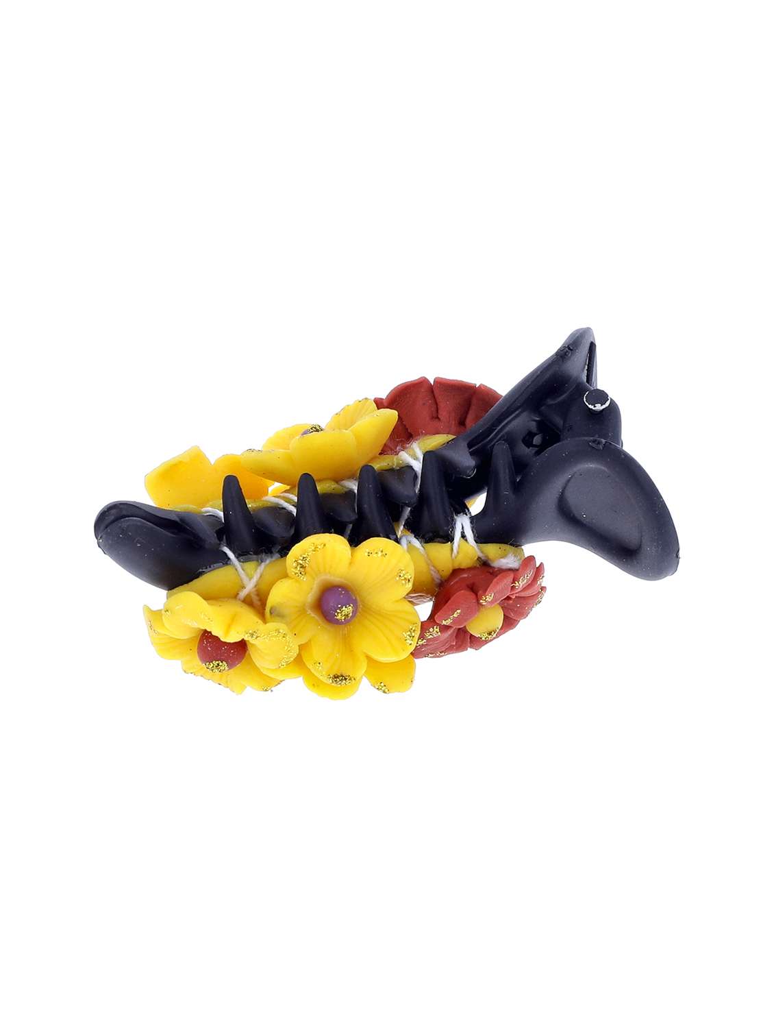women handmade rose flower banana clip